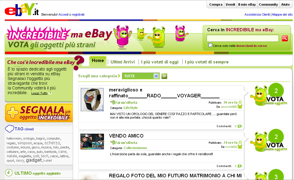 incredibile ma ebay